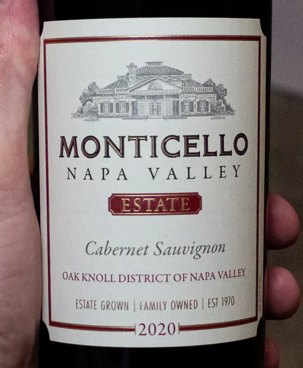 Monticello Vineyards Cabernet Sauvignon Estate Oak Knoll District Napa Valley 2020 - Image 2