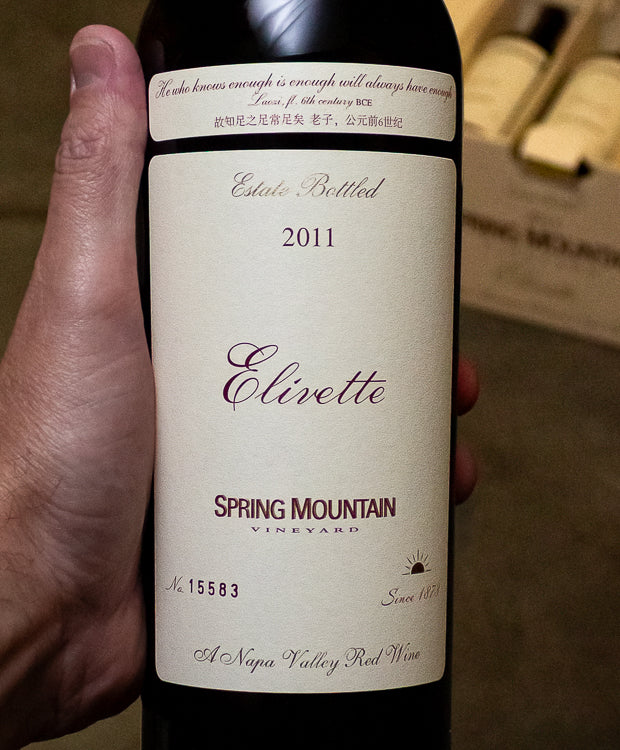 Spring Mountain Vineyard Red Blend Elivette Spring Mountain District Napa Valley 2011 - Image 2